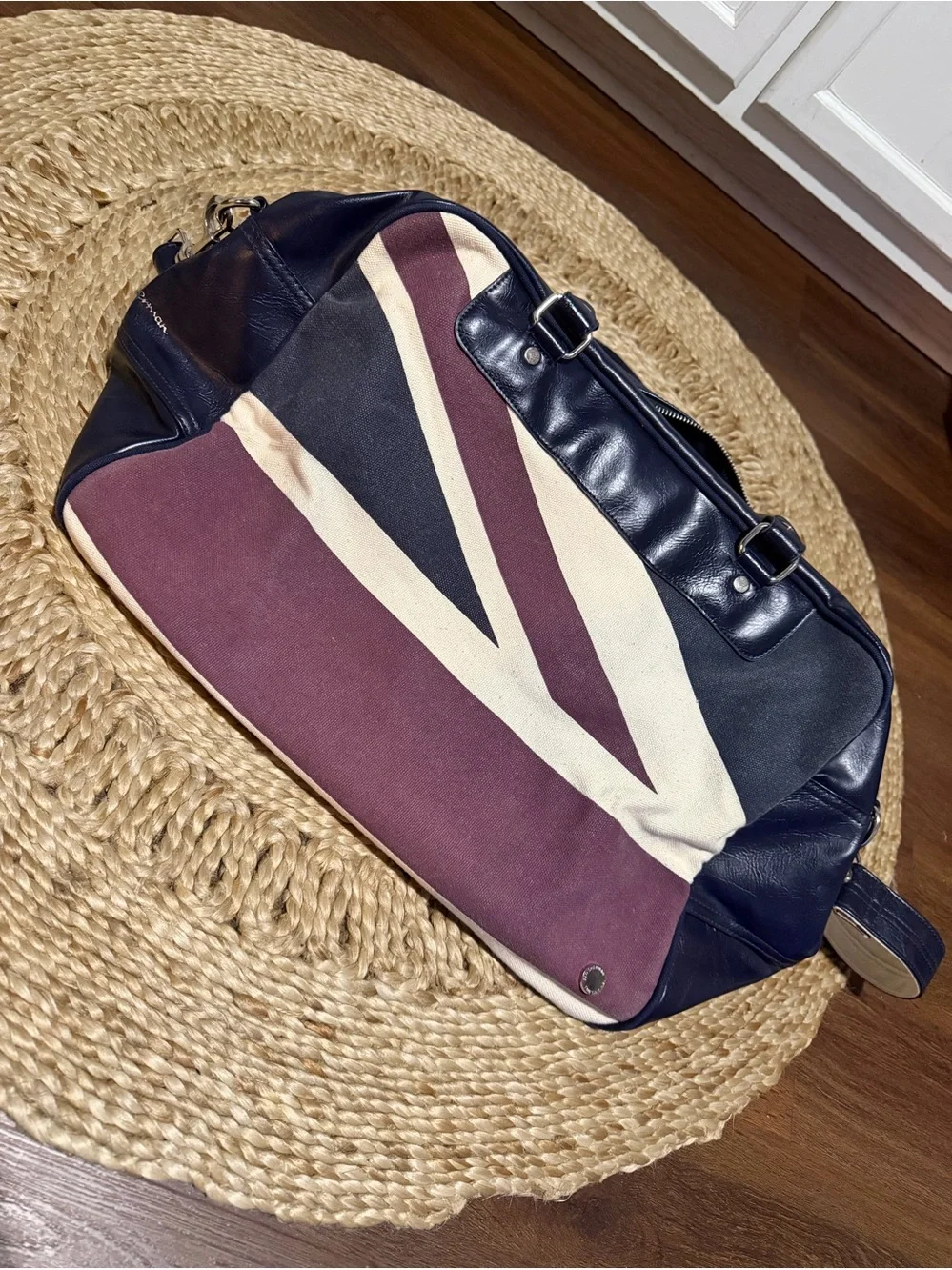 Ben Sherman Union Jack heavy canvas weekend duffle bag vtg y2k mod prep summer